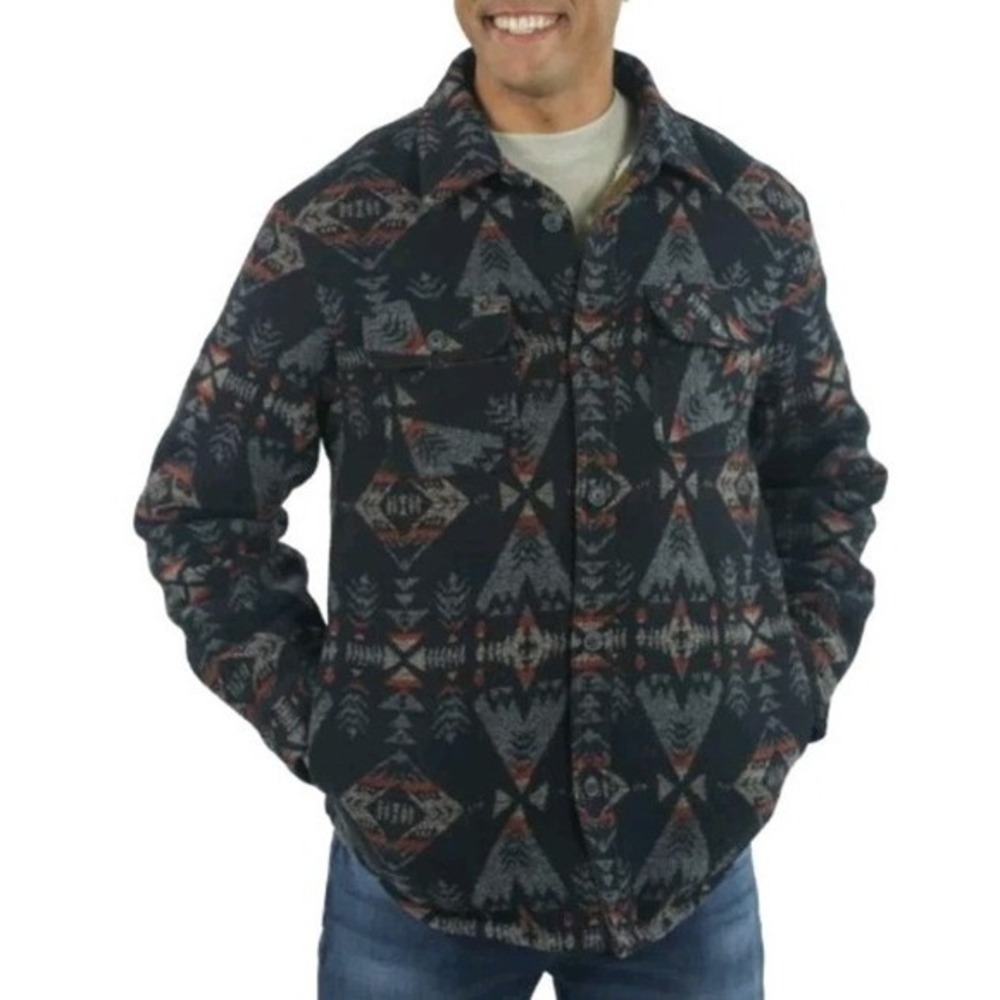 Jachs‎ Men's Wool Blend Sherpa Lined Flannel Shirt Jacket, Medium